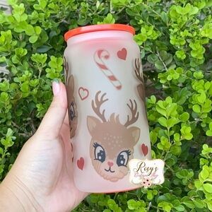 Reindeer Conchas Christmas 16oz Libbey Cup